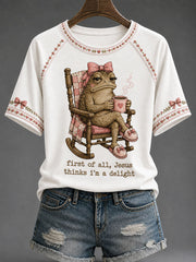 Women's 'Jesus Thinks I'm A Delight' Printed Casual T-Shirt