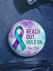 Unisex Suicide Prevention Awareness Printed Brooch
