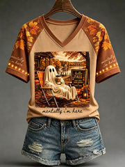 Women's Autumn V-Neck T-Shirts
