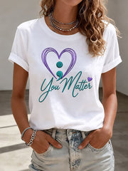 Women's Suicide Prevention Awareness Print T-shirt