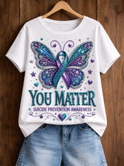 Women's Suicide Prevention Awareness Print T-shirt