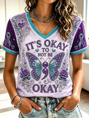 Women's Suicide Prevention Awareness Print T-shirt