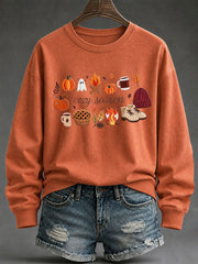 Women's Cozy Season Printed Casual Sweatshirt
