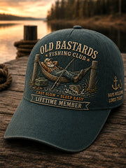Unisex Funny Old Bastards Fishing Club Lifetime Member Print Hat