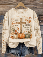 Women's Will Praise Him Christian Fall Regular Sweatshirt