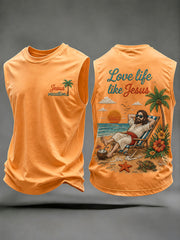 Men's "Love Life Like Jesus" Jesus Beach Vacation Casual Vests