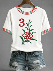 Women's Mahjong Print Casual T-Shirt