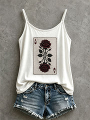 Women's Rose Playing Cards Tank Top