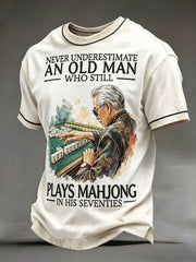 Men's "never underestimate an old man who still plays mahjong in his seventies" T-shirts
