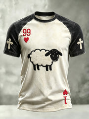 Men's He Left The 99 Playing Card Inspired Faith Print Short Sleeve T-shirt