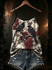 Women's Gothic pattern printed casual vest1