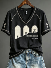 Women's It Is Finished Jesus Print short sleeve T-shirt