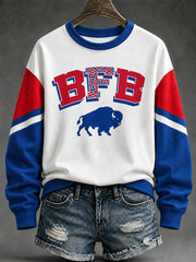 Women's Football Lover Buffalo Print Sweatshirt