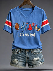 Women's Football Lover Bulls BUF Art Printed T-shirt