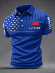 Men's Football Lover Buffalo Print Polo