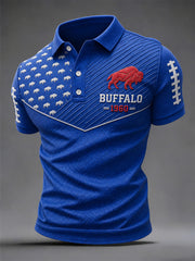 Men's Football Lover Buffalo Print Polo