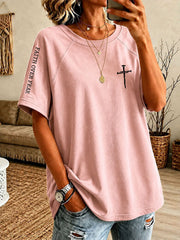 Women's FAITH OVER FEAR Printed Casual T-shirt