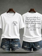 Women's Love Like Jesus Printed Casual T-Shirt
