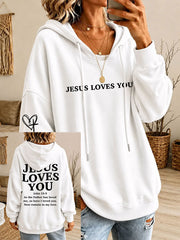 Women’s 'Love Like Jesus' Printed Casual Hoodie