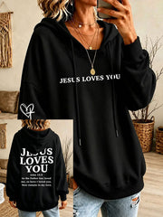 Women’s 'Love Like Jesus' Printed Casual Hoodie