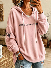 Women’s 'Love Like Jesus' Printed Casual Hoodie
