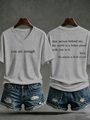 Women's 'You Are Enough' Printed Casual T-Shirt