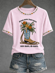 Women’s Country Music Print Casual T-Shirt