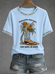Women’s Country Music Print Casual T-Shirt