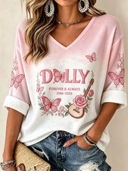 Women's Rip Country Music Queen Printed Waffle T-shirt