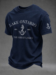 Men's Lake Ontario Printed Casual T-Shirt