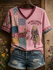 Women's Country Music Lover We Will Always Love U 925 Printed T-Shirt