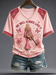 Women's Country Music Lover We Will Always Love U 925 Printed T-Shirt
