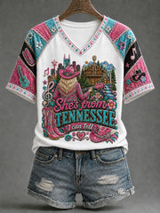 Women's 'She's From Tennessee I Can Tell' Printed Casual T-Shirt