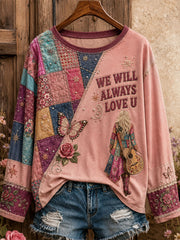 Women's Country Music Lover We Will Always Love U Printed T-shirt