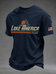 Men's Lake America Printed T-shirt