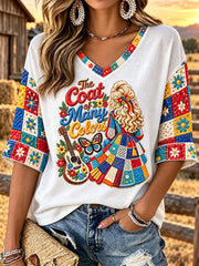 Women's "Coat of Many Colors" Country Music V-Neck T-Shirts