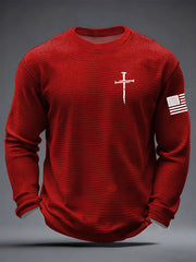 Men's Jesus The Way The Truth The Life Cross Waffle Long Sleeve T-Shirt
