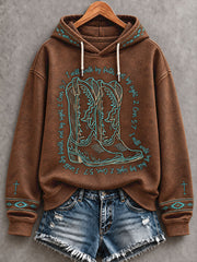 Women's Western Faith Lover Printed Hoodie