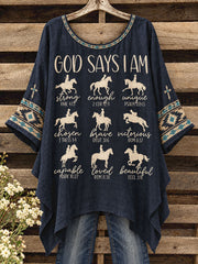 Women's Western Faith Lover Printed Tops