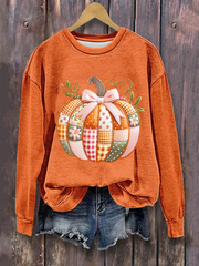 Women's Pumpkin Art Print Casual Sweatshirt