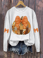 Women's Pumpkin Art Print Casual Sweatshirt