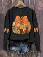 Women's Pumpkin Art Print Casual Sweatshirt