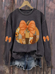 Women's Pumpkin Art Print Casual Sweatshirt