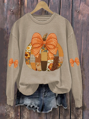 Women's Pumpkin Art Print Casual Sweatshirt
