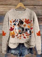 Women's Dachshund Maple Leaf Sweatshirt