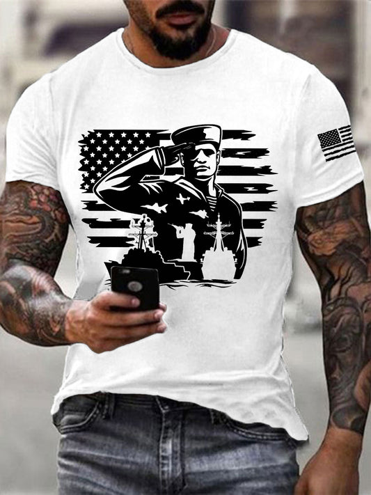 Men's Navy 250th Anniversary Printed T-shirt