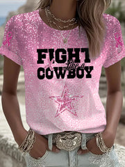 Women's Breast Cancer Awareness Printed Casual T-Shirt
