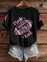 Women's Breast Cancer Football Pink Out Short-sleeved T-shirt