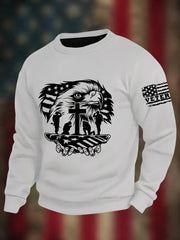 Men's Veterans Day Print Crew Neck Sweatshirt
