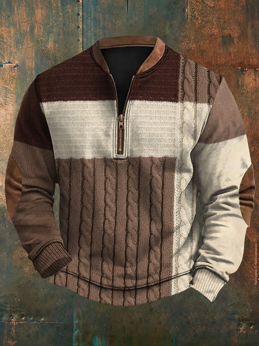 Men's Vintage Western Printed Casual Sweatshirt